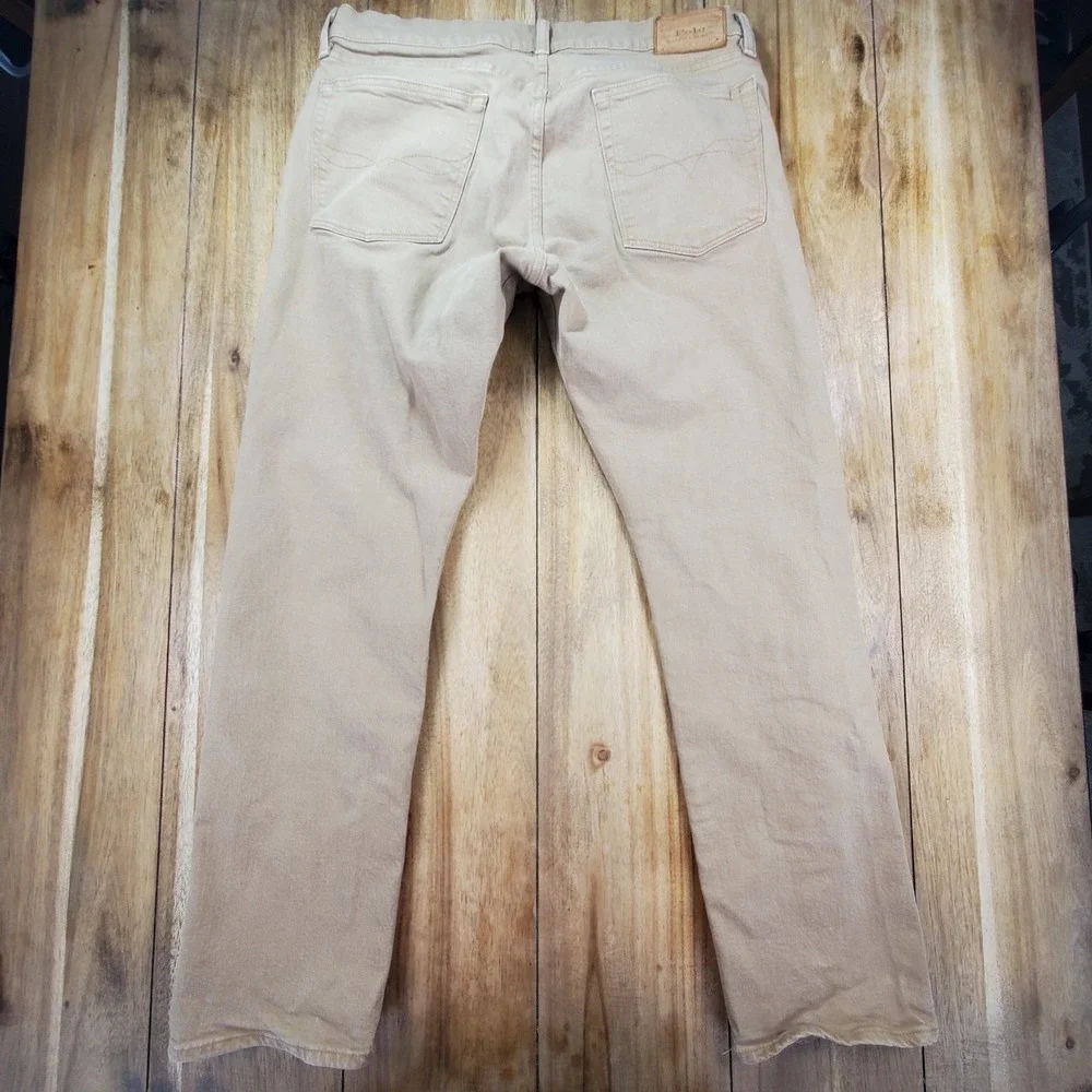 Polo Ralph Lauren Hampton Relaxed Straight Mens 34x32 Tan Khaki Stretch Jeans
